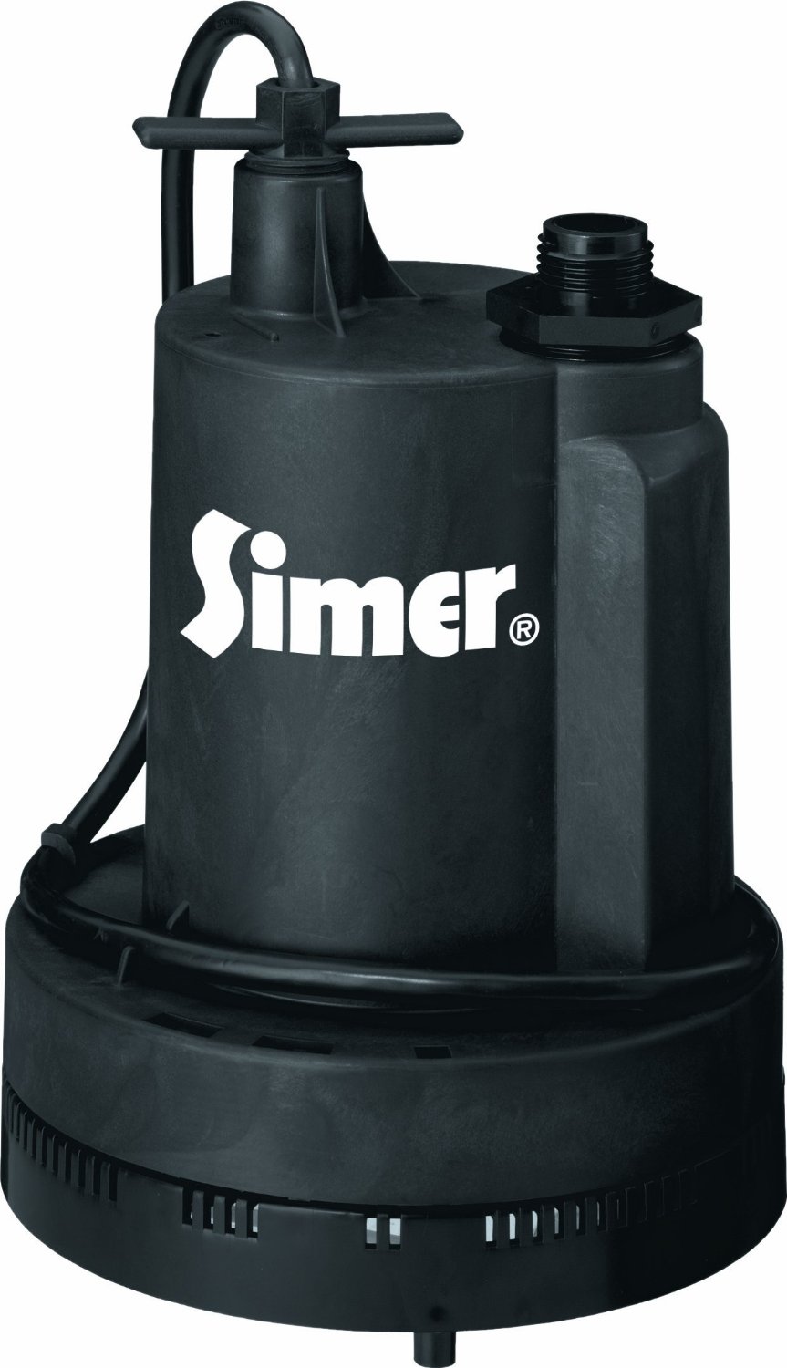 submersible simer sump geyser 2305 thermoplastic a252 gph impeller m40p shinypiece overload